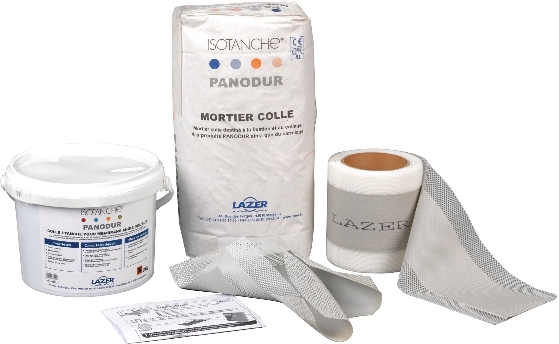Kit de montage et d'étanchéité pour PANODUR bande+colle+mortier LAZER 350100