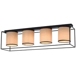 Deckenlampe Wohnzimmerlampe Deckenleuchte 4 flammig Textil Küchenlampe L 80 cm