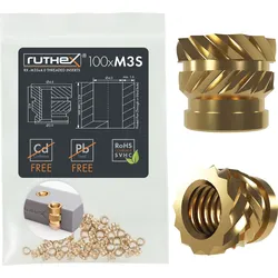 RX-M3SX4,0 - 3D Druck, Gewindeeinsätze, M3x4 (Short), 100 Stück