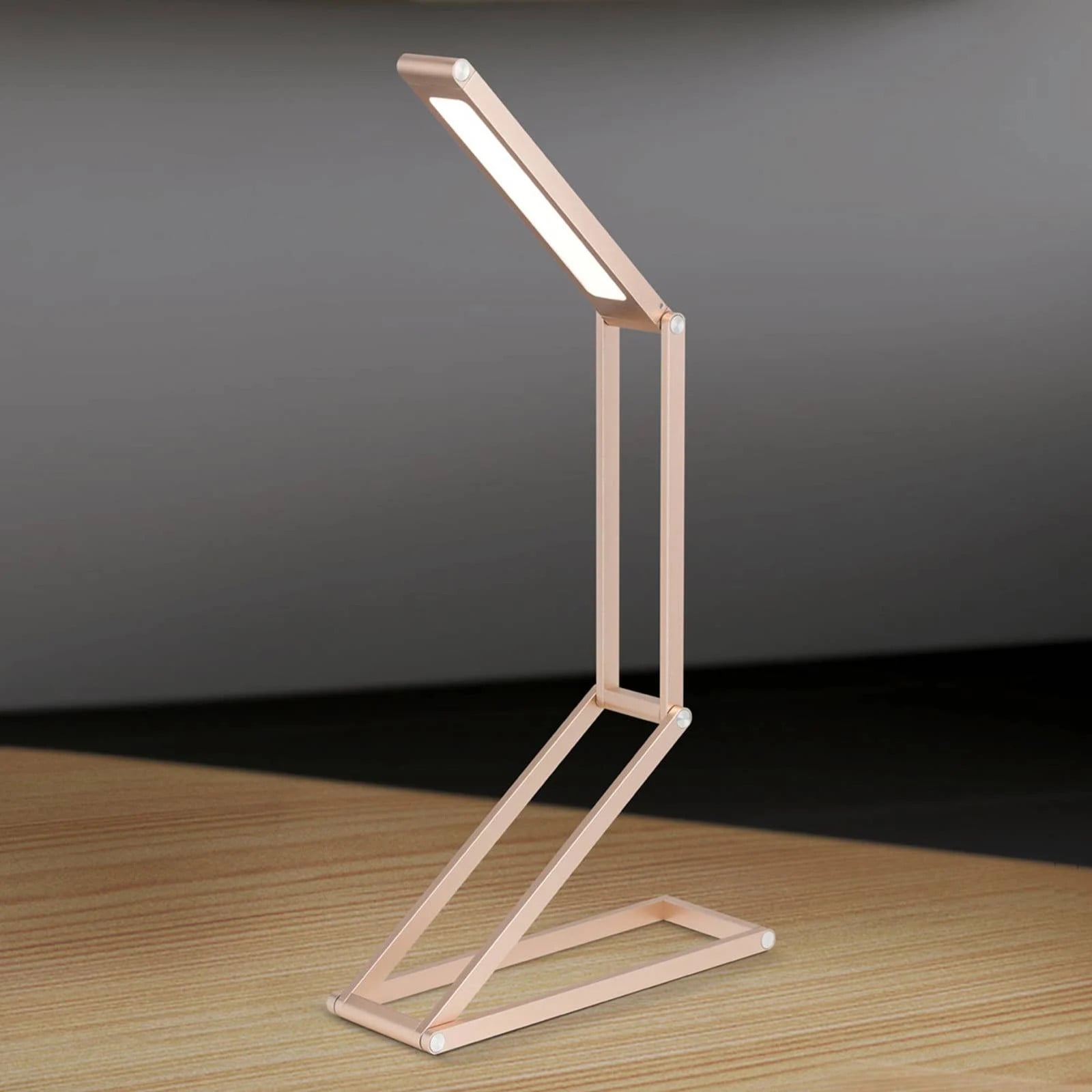 Orion LED-bureaulamp Falto, dimbaar, messing / goud, aluminium, modern