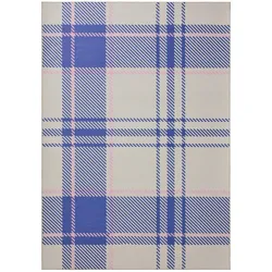 benuta Pop Waschbarer Kurzflor Teppich Angus Blau 120x170 cm - Moderner Kurzflor-Teppich für Wohnzimmer