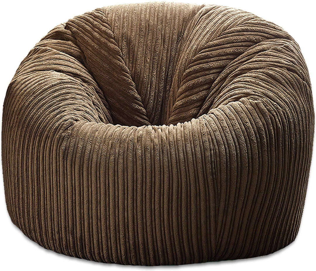 Harriet Bee Corduroy Classic Bean Bag Brown