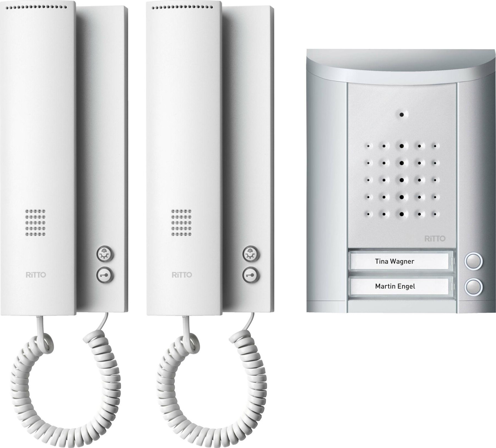Schneider Electric Ritto Entravox complete set 2WE 1841220, zilver