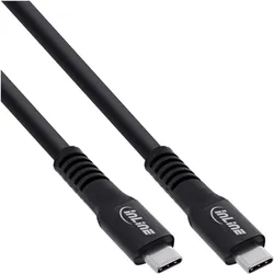 InLine  USB4 Kabel, USB-C Stecker/Stecker, 4K60Hz, 60W, TPE/Alu schwarz, 7,5m (7.50 m, USB 4, 60 W), USB Kabel