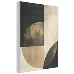 AKUSTIKBILD Abstrakt - Geometrische Formen - Schwarz - Gold Wanddeko 70x100 cm