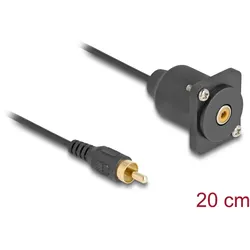 DELOCK D-Typ Kabel Cinch Stecker zu Buchse schwarz 20cm
