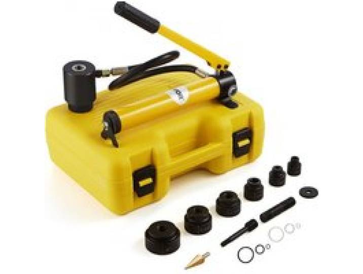 VEVOR Hydraulisches Lochstanzer-Set Knockout-Lochtreiber-Kit 10t, Handpumpe Stahl Lochwerkzeug mit 6 Stanzformen Stanzen 12,7, 19,05, 25,4, 31,75, 38,1, 50,8mm, Zylinder Lochstanze Hydraulikpumpe