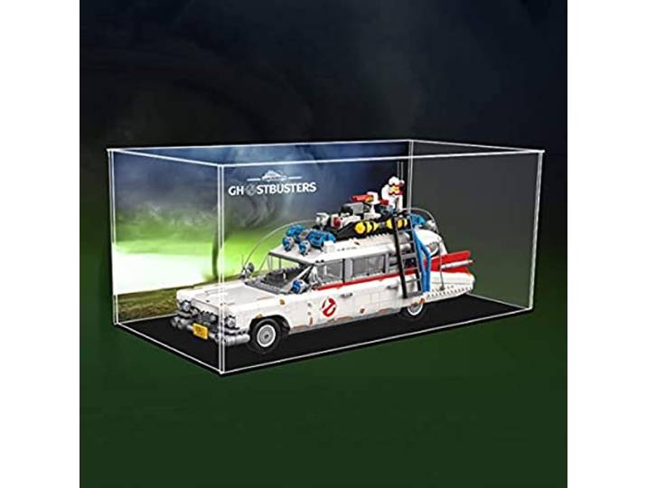 JOMIOD Acryl Schaukasten Vitrine für Lego 10274 Ghostbusters Ecto-1, Staubdichte Vitrine Transparent Acryl Vitrine Schaukasten Kompatibel Lego 10274 Modell - Ohne Modell Kit