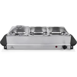 Tristar Buffet Servierer, Speisewärmer, Schwarz, Mehrfarbig, Silber