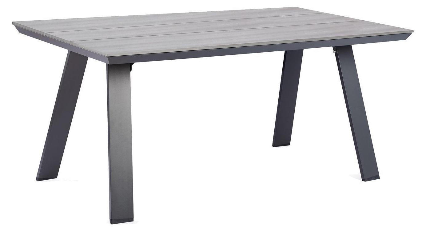 Gartentisch - 170 x 100 cm - Grau - Aluminiumgestell - Polywood
