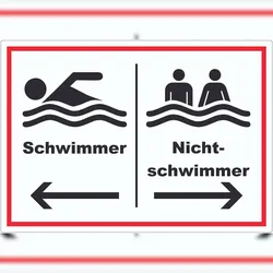 HB-Druck Schwimmer Nichtschwimmer Aufkleber A9 (37x52mm)