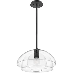 Pendelleuchte Hängelampe Deckenlampe Eisen Alu Glas Schwarz Esszimmerleuchte