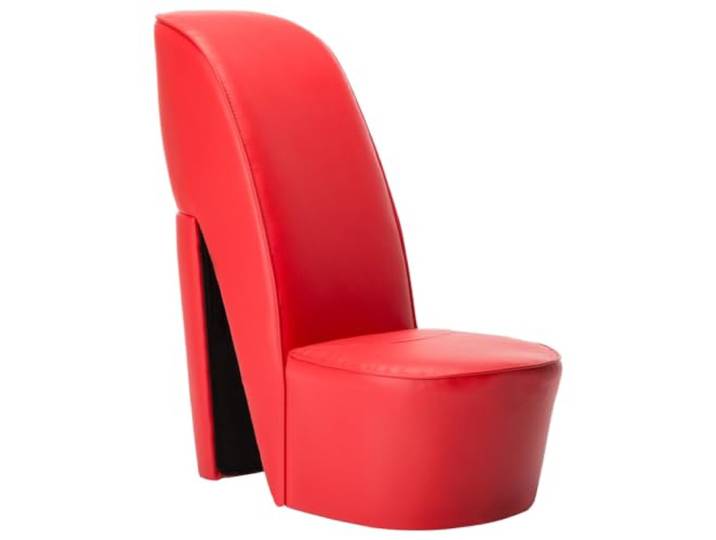 Tmriohed Sessel in Stöckelschuh-Form Rot Kunstleder Lounge Stuhl Außergewöhnlicher Loungesessel im Stöckelschuh-Design aus rotem Kunstleder, ideal für Wohnzimmer und Themenpartys.