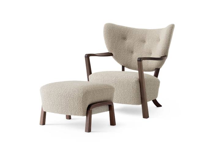 &Tradition Wulff Lounge Chair ATD2 Fauteuil inkl. Fußhocker ATD3 Walnussholz geölt-Karakorum