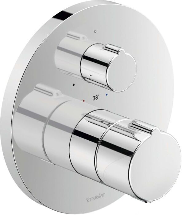 Duravit C.1 Brausethermostat C14200016010 chrom, Abstellventil, 1 Verbraucher, rund