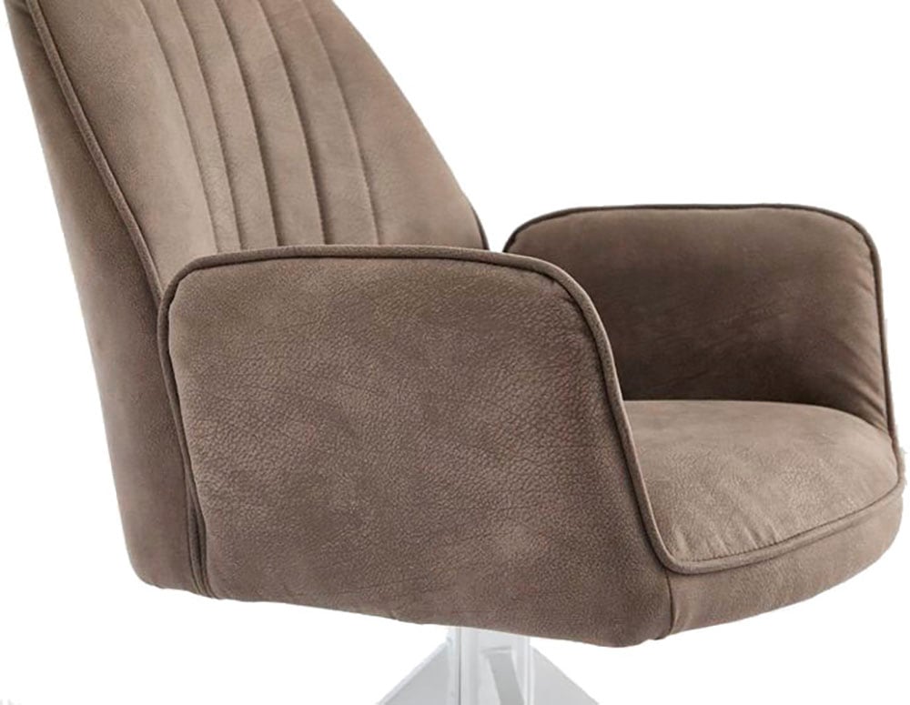 Stuhl HOME AFFAIRE "Pollenca", braun (mud, schwarz, mud), B:56cm H:86cm T:64cm, Metall, Stühle, Stuhl, tolle Optik mud, schwarz, mud B/H/T: 56cm x 86cm x 64cm, 2 Stk., Microfaser uni, 2er Set,schamm