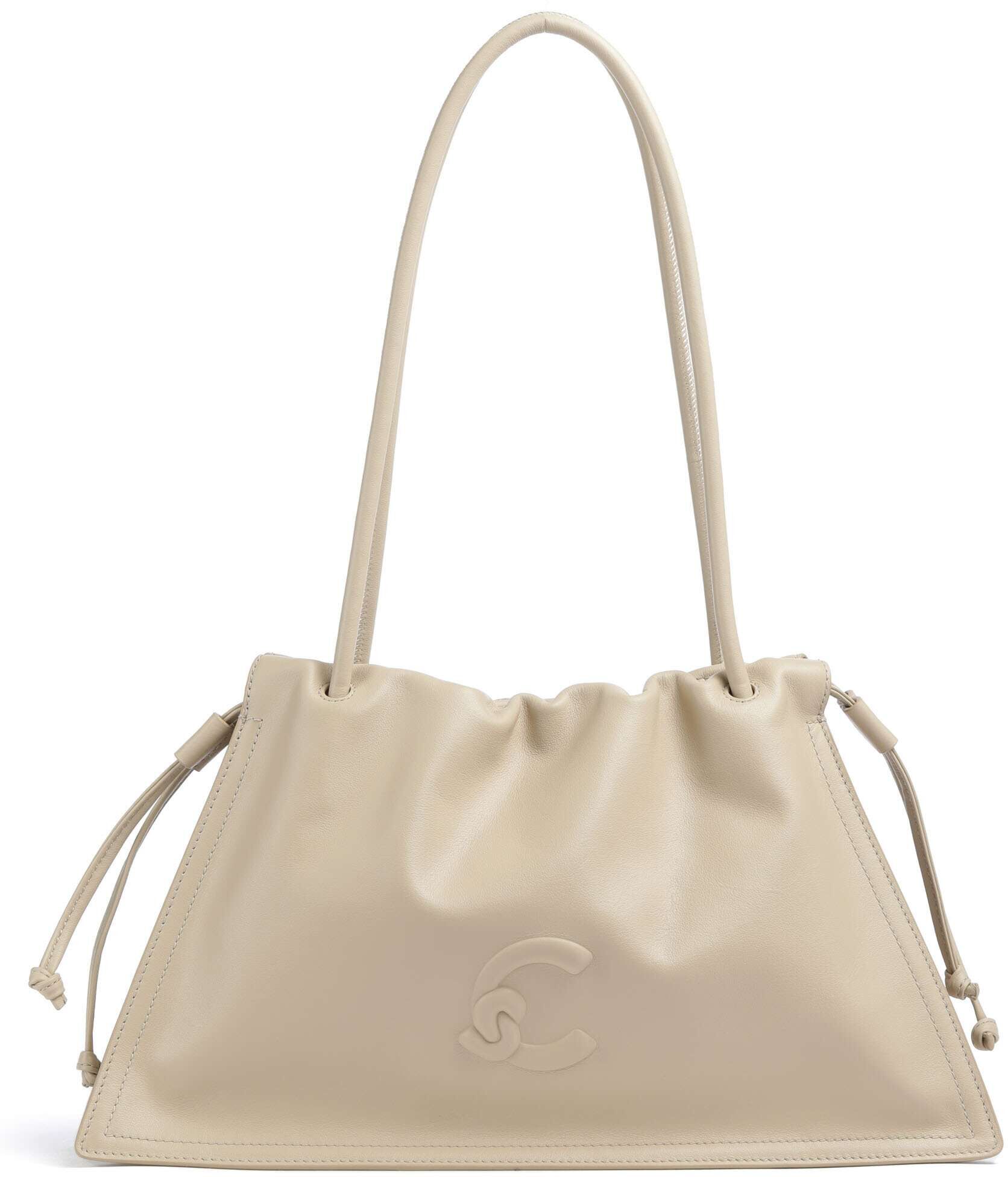 Coccinelle Dulse Bucket Handtasche aus Leder, beige