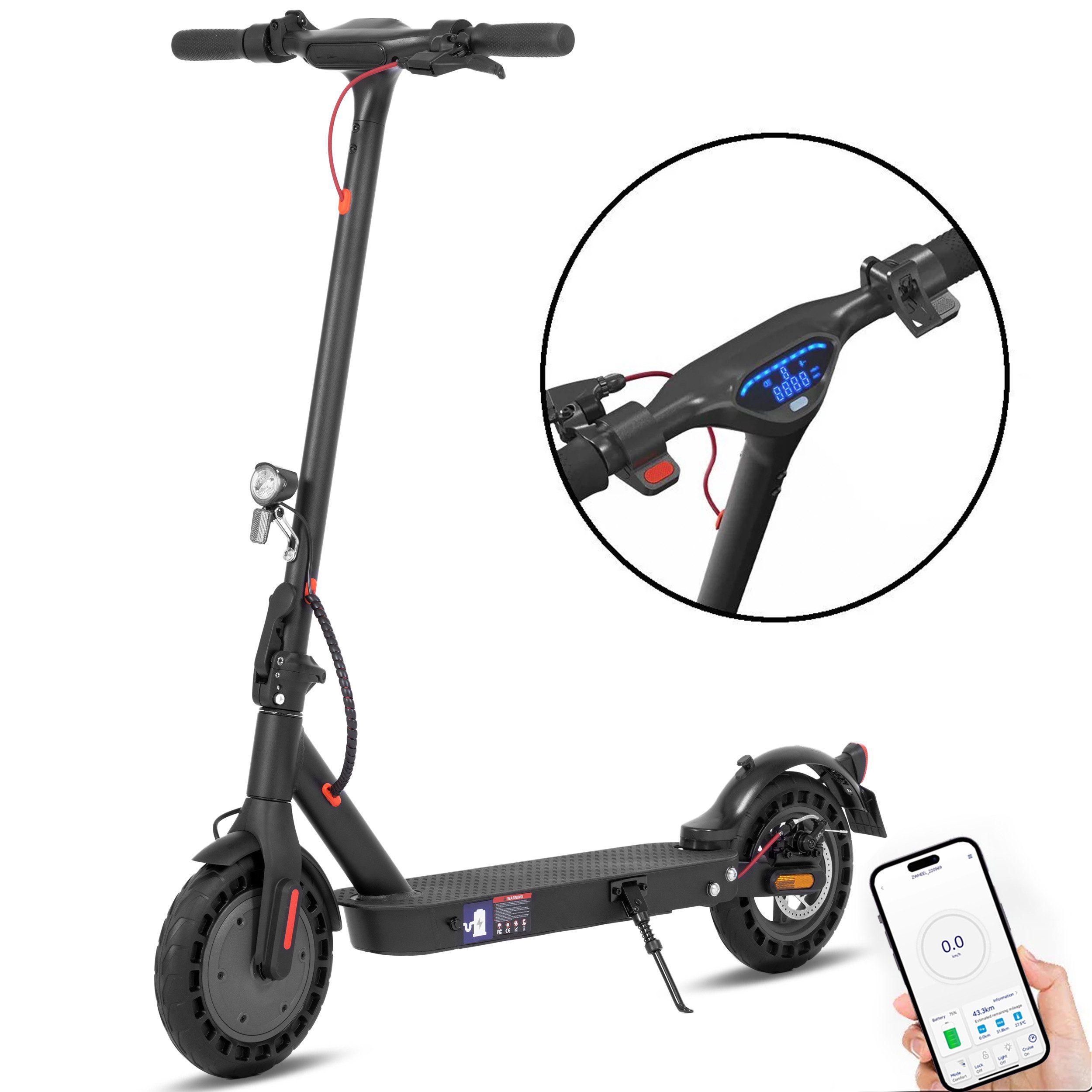 E-Scooter mit Straßenzulassung 120kg, 8,5''/10'', 35-45km, klappbar, mit APP 500 W, 20 km/h, (mit Tasche, mit LED-Display, Federung), 45km, E-Roller