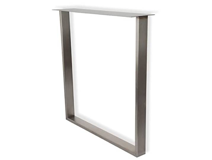Queence Tischgestell-Stahl U Edelstahl Tischbeine Tischbeine Tischkufen Esstisch Untergestell Rahmengestell, Höhe: 720 mm/Tiefe: 600 mm