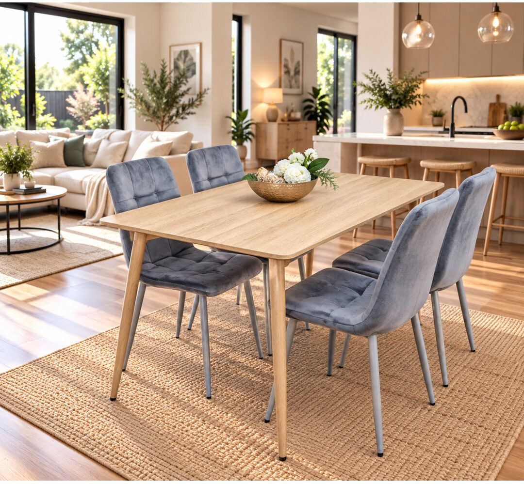 Canora Grey Ingo 4 -Person Dining Set Grey 4