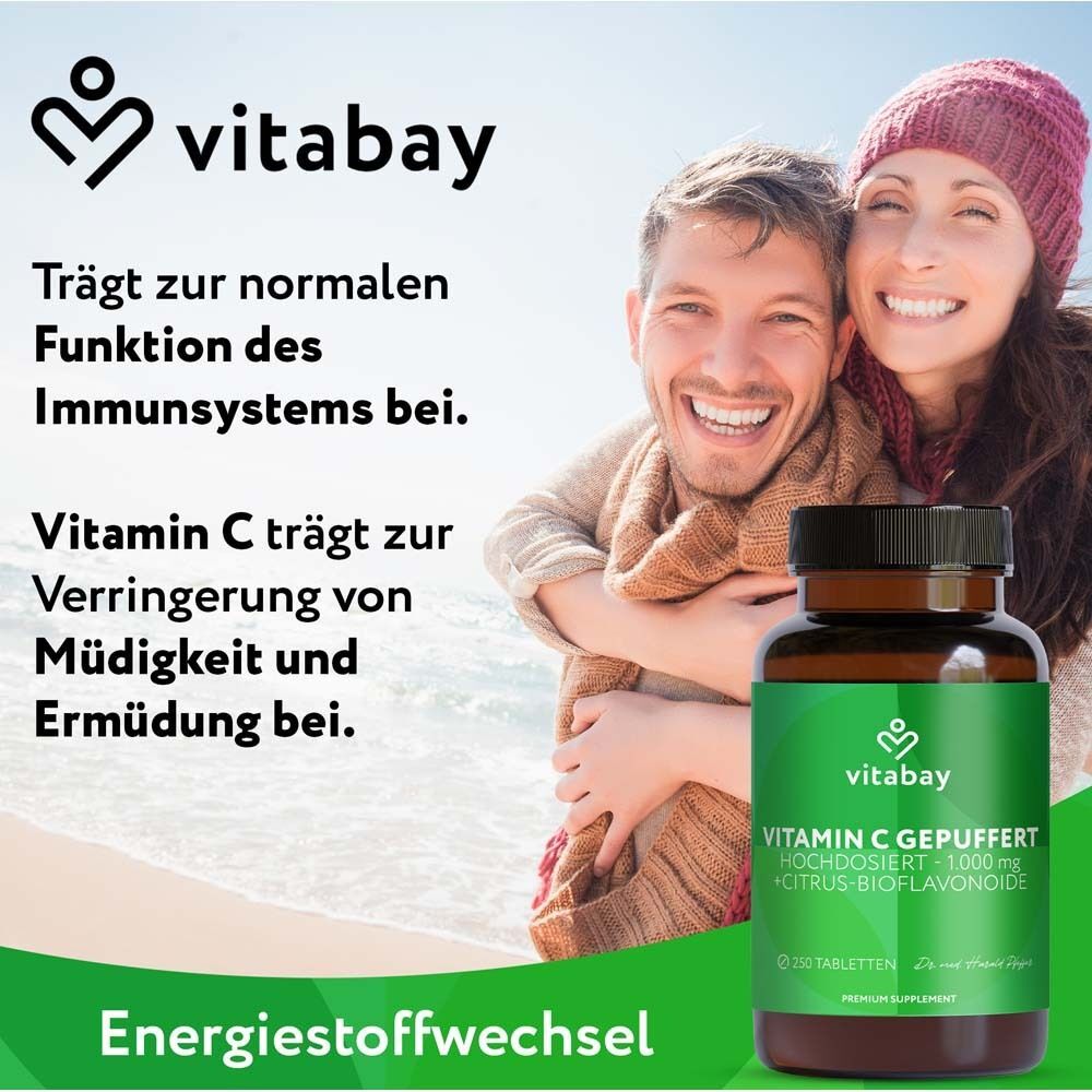 Vitabay Vitamin C+Bioflavonoide 1000 mg vegan hochdosiert 250 St Tablette, veraenderte Wirkstofffreisetzung