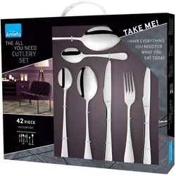 Amefa - Rome - Bestekset - 42-delig - hoogglans gepolijst (125600AYB3E29), Besteck, Silber
