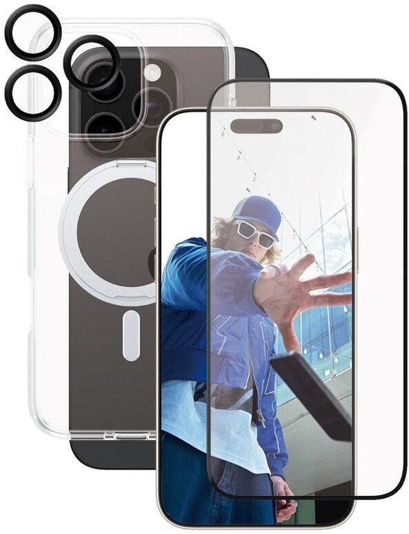 iPhone 16 Pro Max 3-i-1 Ceramic Bundle - CARE by PanzerGlass - Gennemsigtig