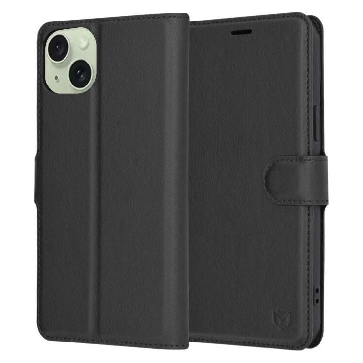 Techsuit - Leather Folio - iPhone 15 Plus - Black (Apple iPhone 15 Plus) (56351315)