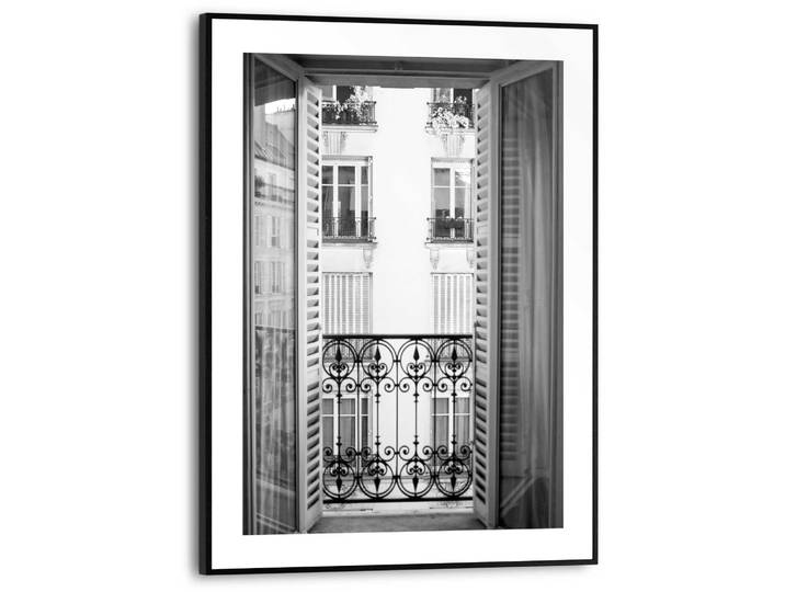 Poster REINDERS Französischer Balkon , schwarz (farbe bild(er): schwarz, weiß), B:30cm H:40cm T:1,6cm, MDF, Bilder, Poster