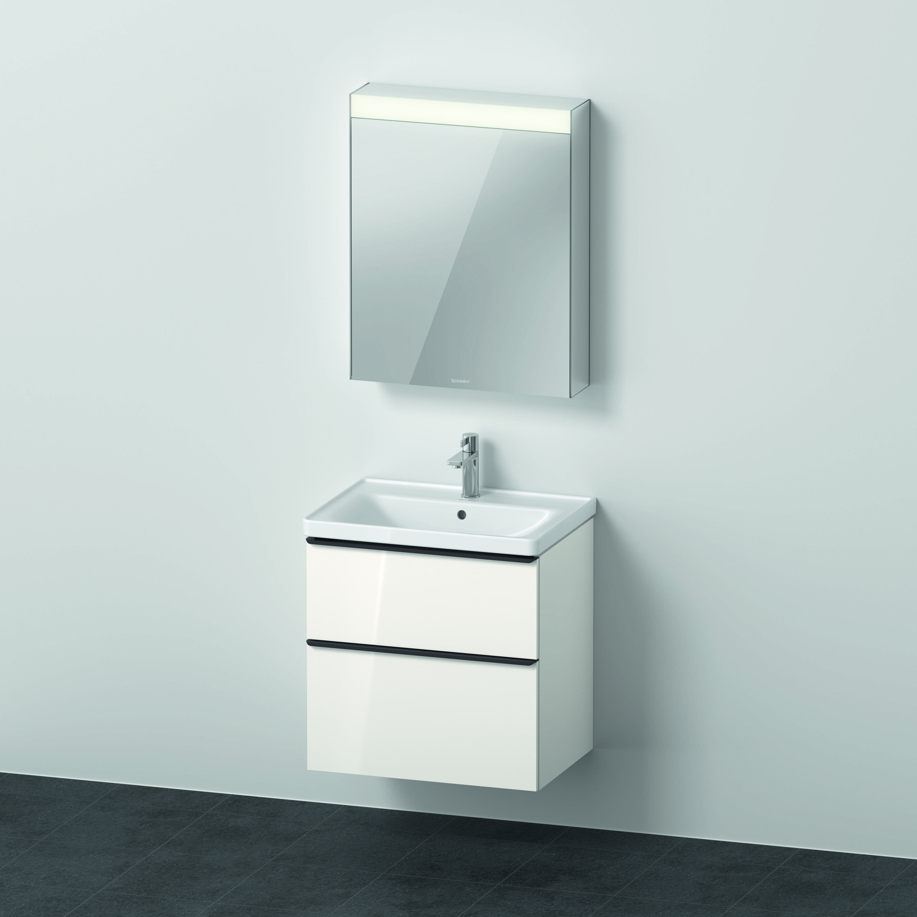 Duravit Möbel-Set D-Neo 650mm, Anschlag rechts, weiß Hochglanz