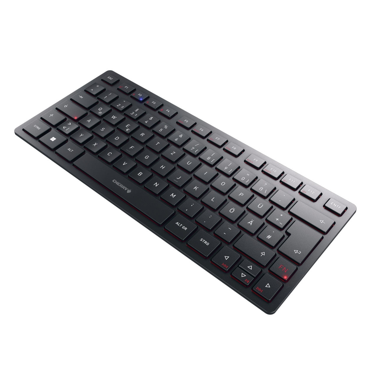 Cherry KW 9200 MINI Tastatur kabelgebunden / kabellos (Bluetooth / Funk), Schwarz