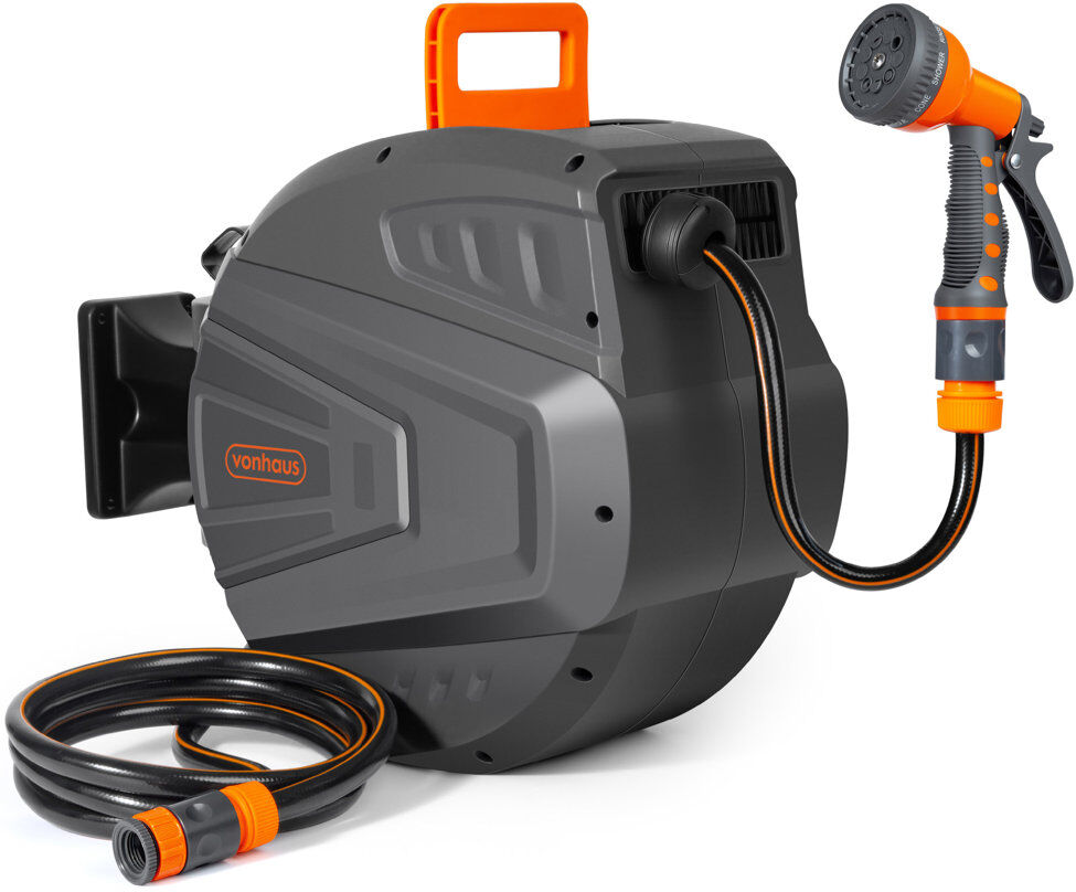 VonHaus Plastic Wall Hose Reel Grey 20 m