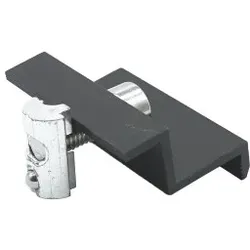 Endklemme - Plattenhalter schwarz 35mm Länge 50mm Set mit Innensechskantschraube M8x25 und Gleitmutt