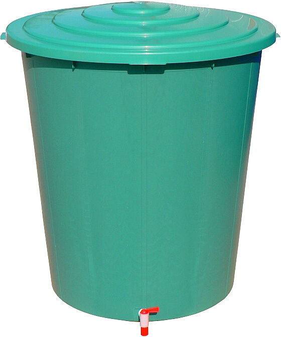 B2B Partner Kunststoff-Regenwassertonne, 300 l, Ausguss, Deckel