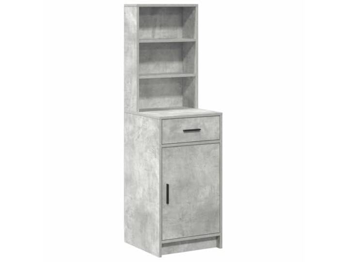 Kaorsrow Highboard Beton Grau 40x40,5x135 cm Holzwerkstoff Kompakter Schrank mit Tür und Schublade für Wohnzimmer, Esszimmer oder Flur. Mattes Finish sorgt für moderne Optik.