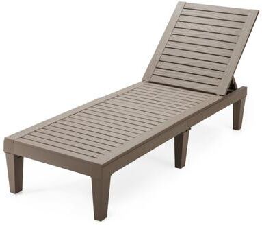 Costway Outdoor Recliner Chair with 5-Position Adjustable Backrest-Brown