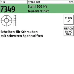 Scheibe DIN 7349 10,5x25x 4 Stahl 200HV feuerverz. 100 Stück