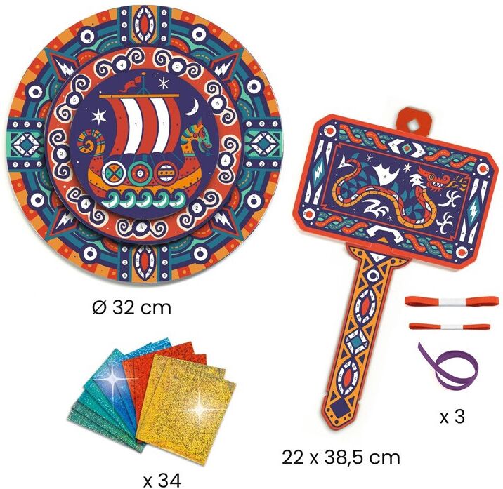 Bouclier et marteau à métalliser Comme un Viking DIY - Djeco