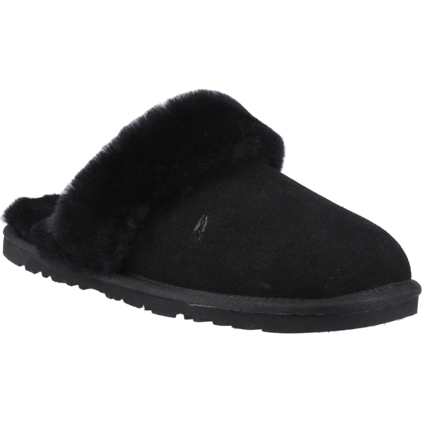 Hush Puppies Samantha Suede Dames Zwarte Pantoffels
