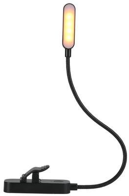 Inspired Deals Rechargeable Book Light Clip On Reading Lamp With Adjustable Brightness & 3 Color Modes 8led Long Strip Type black