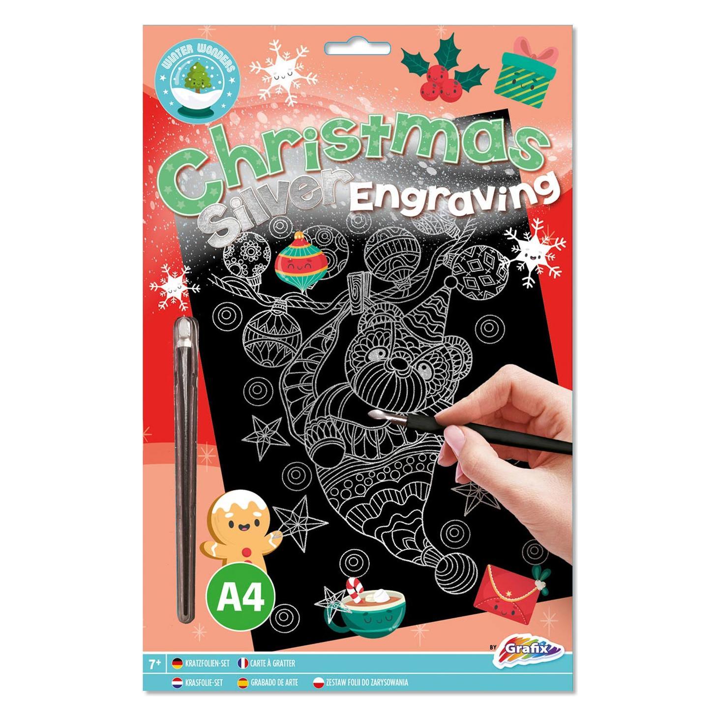 Grafix XMAS Scratch Art A4, Silber (21536450)