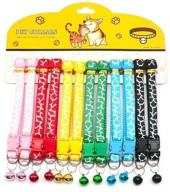 Uplifted Finds 12 Piece Wholesale Adjustable Nylon Cat & Dog Collars With Bells 5