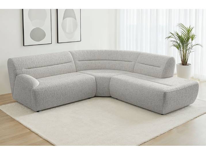 Ecksofa SIT & MORE Scrabble, L-Form, B: 248cm , weiß (ivory), B:248cm H:80cm T:248cm, 100% Polyester, Sofas, Ecksofa, Modernes Design in verschiedenen Stoffarten