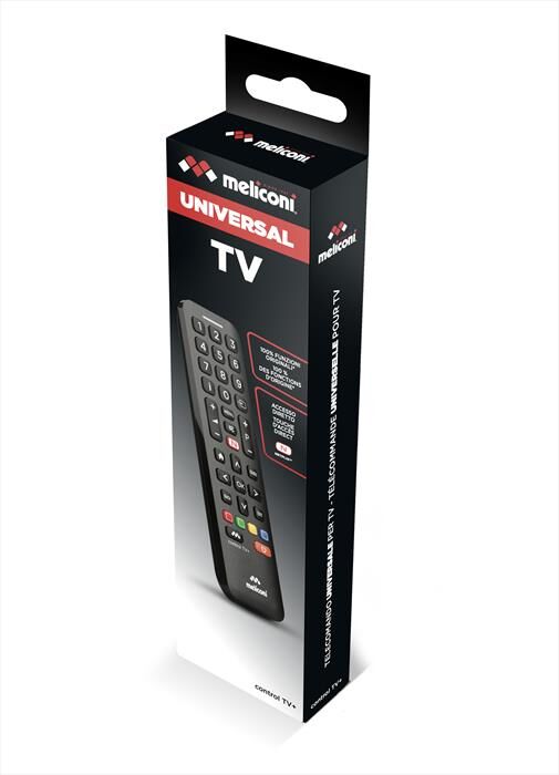 Meliconi Telecomando Universale Per 1 Tv Control Tv+-calotta Nera, Tastiera Nera