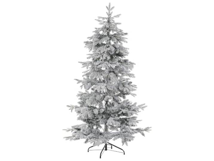 Weihnachtsbaum schneebedeckt grün/weiß 210 cm inkl. Ständer aus Metall Tomichi