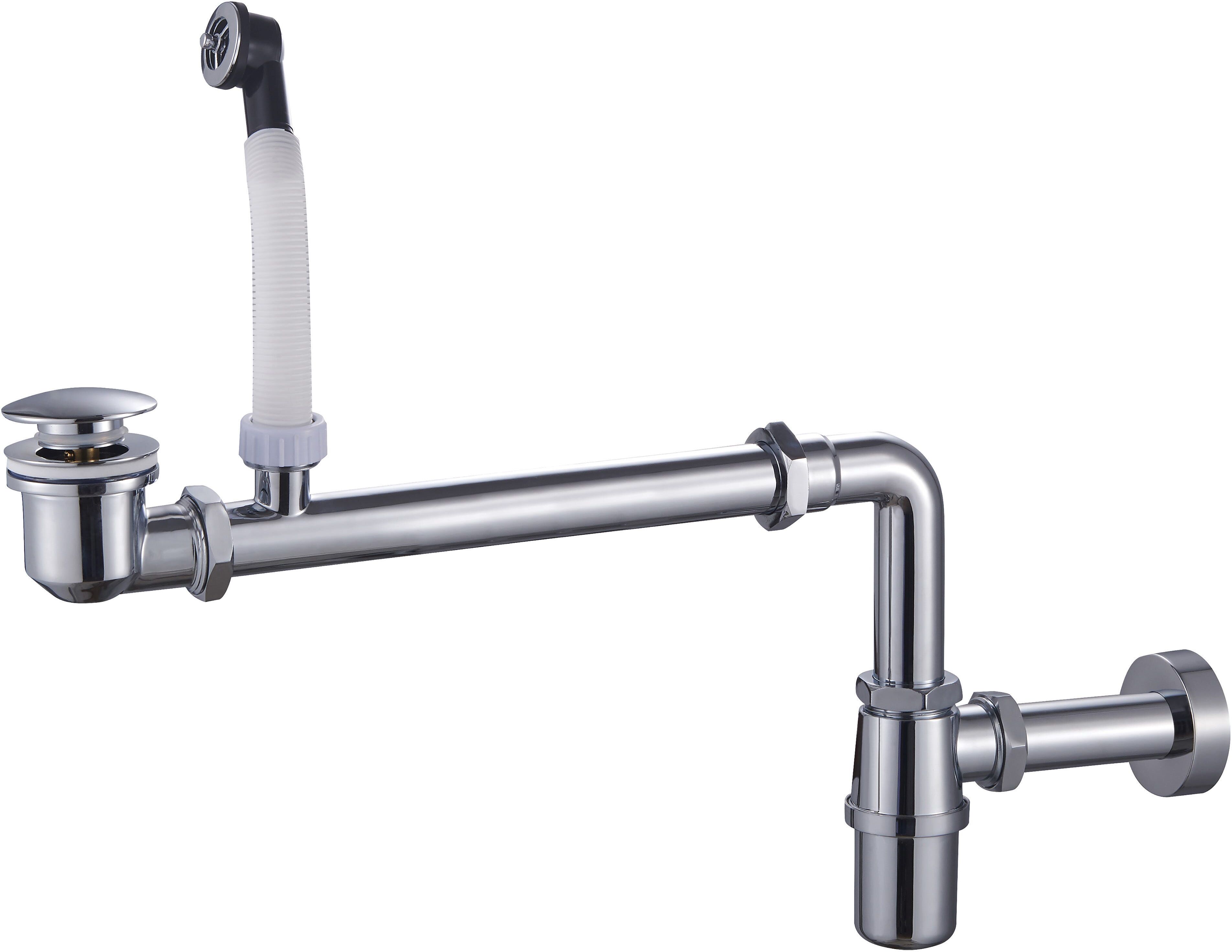 Tecom PILETTA LAVABO CLICK CLACK SALVASPAZIO  Ø 1''1/4 OTTONE CROMO SIFONE ABS PER MOBILE BAGNO