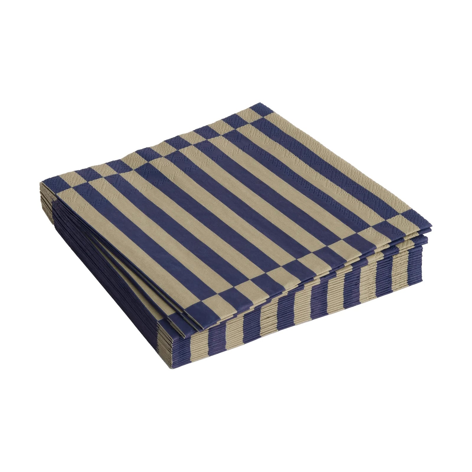 HAY Pattern Lunch Stripe servetten 20-pack met strepen, donkerblauw-donkerzand, 33 x 33 cm