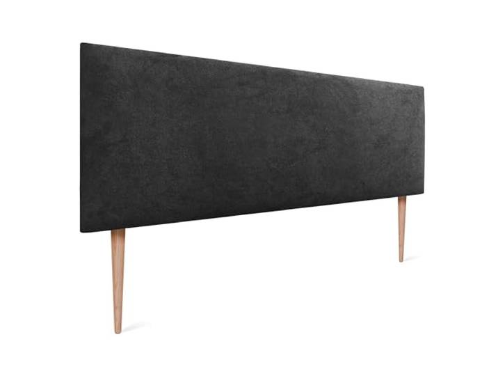 DHOME Kopfteil aus Kunstleder oder Aqualine-Stoff, glatt, gepolstert, luxuriös (schwarzer Stoff, 160 cm, Füße für Betten 150/160)