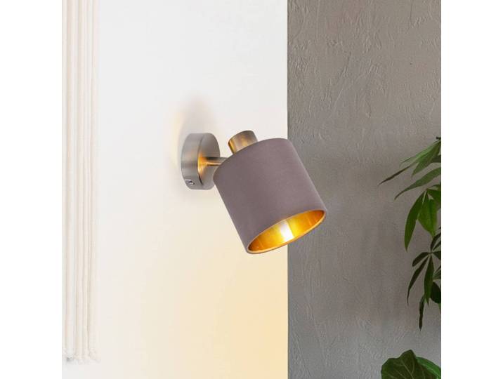 Näve Deckenlampe Maron einflammig Textil, braun/gold Maron, dimmbar, braun / rost, für Wohn- / Esszimmer, Textil / Stoff / Seide, Strahler