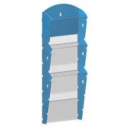 Wand-Plastikhalter für Prospekte - 1x3 A4, blau